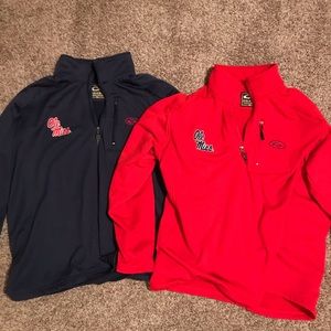 2 drake lightweight quarter zip pullovers Ole Miss